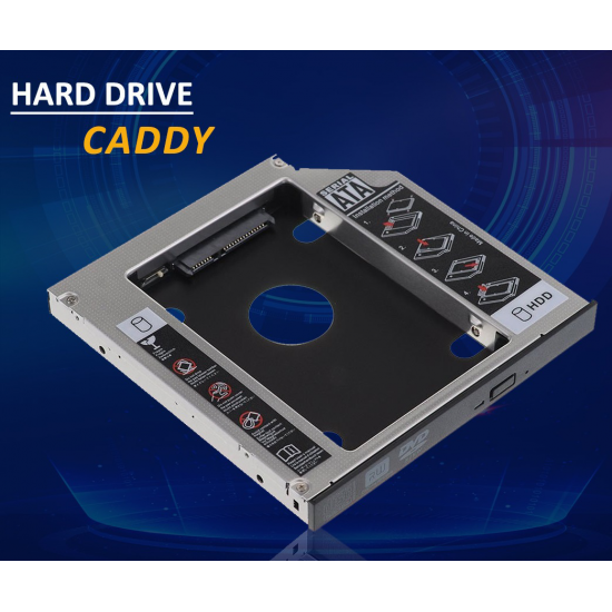 Universal Caddy Optical Bay 2nd Hard Drive Caddy, Universal for 9.5mm CD/DVD Drive Slot (for SSD and HDD) Laptop Caddy