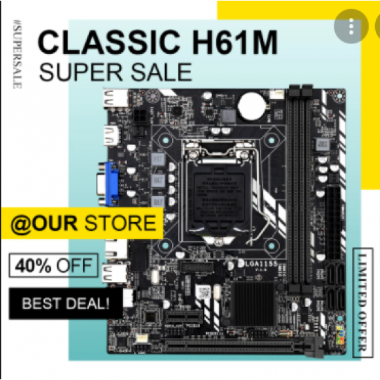 INTEL H61 CHIPSET II/IIIrd Gen LGA 1115 Socket DDR 3 1 YEAR WARRANTY OEM PACK NEW MOTHERBOARD