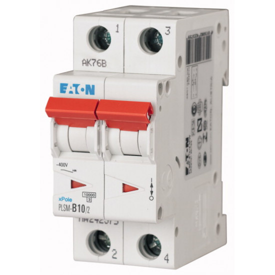 EATON-PLSM-C10/2-MW - Miniature circuit breaker (MCB), 10 A, 2p, characteristic: C MCB