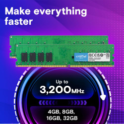 Crucial 16GB DDR4 3200 MHz Memory Desktop RAM Crucial 16GB DDR4 3200 MHz Memory Desktop RAM