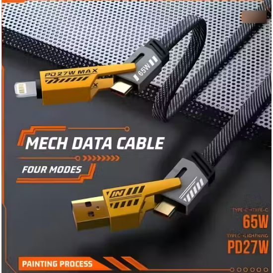 CARMAX 65W 4in1 Mobile Charging Metal Data Cable