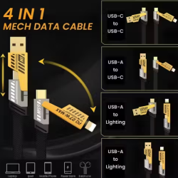 CARMAX 65W 4in1 Mobile Charging Metal Data Cable