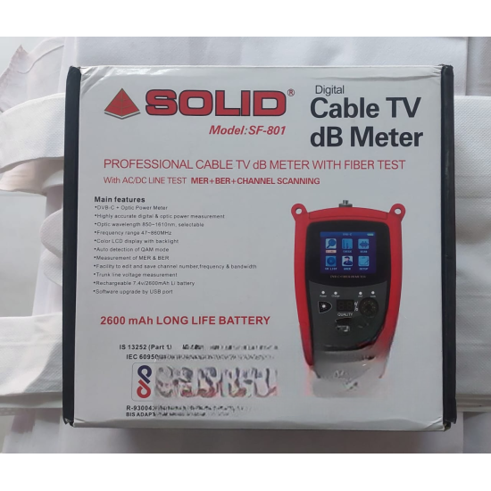 Solid SF-801 Satellite Digital Professional Cable TV dB Meter