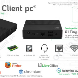 G1 Tiny PC Embedded with ubuntu : Built in Chrome, Libre Office, Remmina client, Pdf viewer - Mini PC