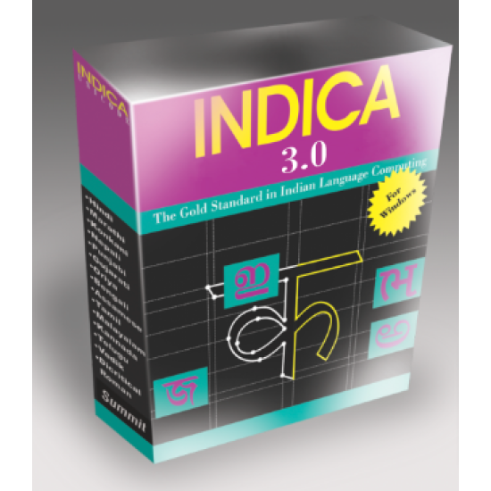 Summit Indica UNICODE Win (Hindi-30 Fonts+ 1 Extra Language) Software CD