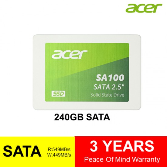 Acer SA100 240GB 3D NAND SATA 2.5 inch Internal Drive SSD