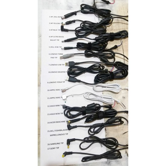 ADAPTOR CABLE AVAILABLE AT BEST PRICE ALL TYPES LAPTOPS Mobiles, Printers  Adapter Charger Cable
