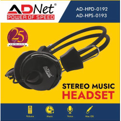 Adnet AD-0192/0193 Wired Over the Ear with Mic Headphone