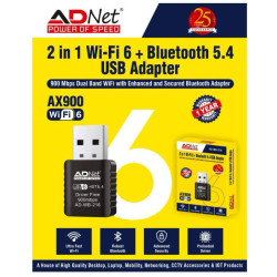 Adnet AX900 WIFI 6 Bluetooth 5.4 Adapter 2in1 Dongle Dual Band 2.4G&5GHz USB WiFi Network Wireless Wlan Receiver