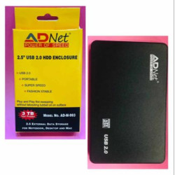 AdNet 2.5" USB 2.0 AD 993 External Sata Hard Disk Drive Enclosure Casing HDD Case