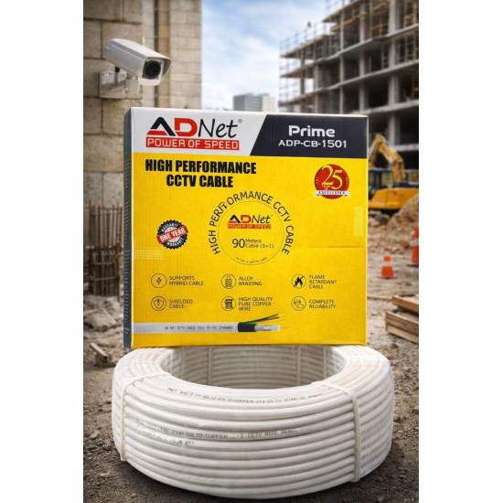 AdNet ADP-CB-1501 Alloy 90 Meter Box 3+1 High Performance Camera CCTV Cable
