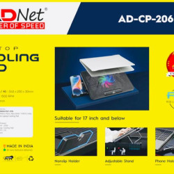 Adnet AD-CP-206 Laptop RGB Single Fan With USB Connector Notebook Laptop Cooling Pad Adnet AD-CP-206 Laptop RGB Single Fan With USB Connector Notebook Laptop Cooling Pad