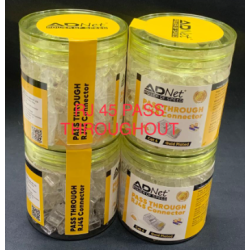 AdNet RJ45 Pass Through 100 Pcs Pack Gold Plated CAT6 LAN Network Connectors