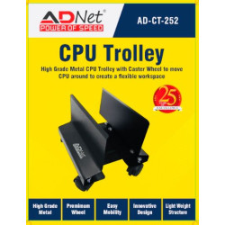 Adnet CPU Trolley AD-CT-252 With wheel Heavy Duty Metal Castor Computer Holder Stand/CPU Trolley