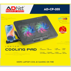 Adnet AD-CP-205 Laptop RGB Double Fan With USB Connector For Notebook Laptop Cooling Pad Adnet AD-CP-205 Laptop RGB Double Fan With USB Connector For Notebook Laptop Cooling Pad