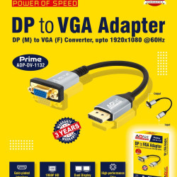 ADNET Prime ADP-DV-1132 DisplayPort DP Display Port Male to VGA Female Adapter Converter Full HD Monitor Projector Displays Gold-Plated Cord Cable ADNET Prime ADP-DV-1132 DisplayPort DP Display Port Male to VGA Female Adapter Converter Full HD Monitor Projector Displays Gold-Plated Cord Cable