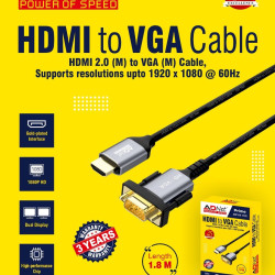 Adnet ADP-DV-1185 HDMI-VGA HDMI Male to VGA Male Adapter Cable Adnet ADP-DV-1185 HDMI-VGA HDMI Male to VGA Male Adapter Cable