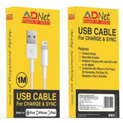 AdNet Apple Type A to Lightning 1M Cable (Sync and Data)  iphone USB Cable