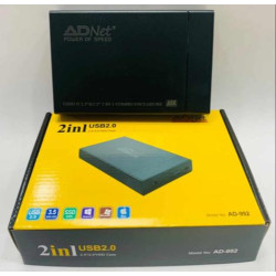 AdNet 2in1 USB 2.0 Sata 2.5"/ 3.5" AD 992 Dual External Sata Hard Disk Drive HDD Case