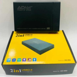 AdNet 2in1 USB 2.0 Sata 2.5"/ 3.5" AD 992 Dual External Sata Hard Disk Drive HDD Case