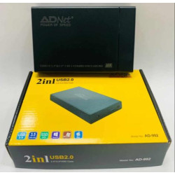 AdNet 2in1 USB 2.0 Sata 2.5"/ 3.5" AD 992 Dual External Sata Hard Disk Drive HDD Case