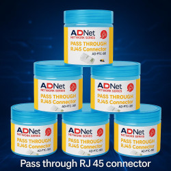 AdNet RJ45 Pass Through 100 Pcs Pack Gold Plated CAT6 LAN Network Connectors