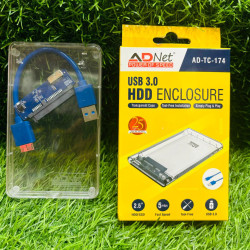 Adnet Transparent Casing AD-TC-174 USB 3.0 Laptop 2.5 Inch HDD/SSD Sata Enclosure Case Cover Adnet Transparent Casing AD-TC-174 USB 3.0 Laptop 2.5 Inch HDD/SSD Sata Enclosure Case Cover