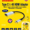 Adnet ADP-DV-1134 Type C 4K HDMI Cable USB 3.1 Type C Male to HDMI Female Thunderbolt Compatible Adapter