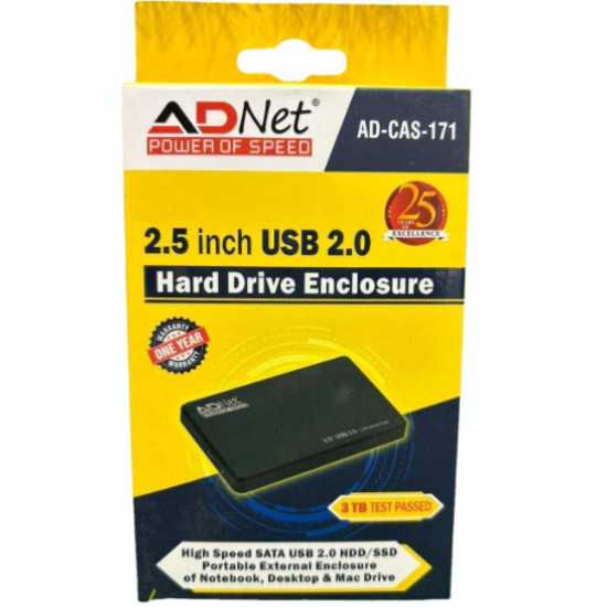AdNet Casing USB Sata 2.5 Inch External Hard Drive HDD Laptop Enclosure