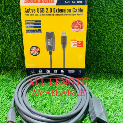 ADNET USB Extender Cable Prime Active with Signal Booster for TV, WIFI Dongle, Pen drive, Printer USB male A to female A Extension Cable