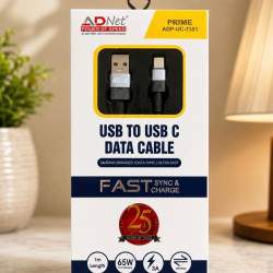 Adnet Prime ADP-UC-1351 65W 3A USB-A to USB-C Fast Charging & Data Sync Cable