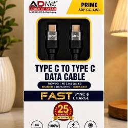 Adnet Prime ADP-CC-1353 100W PD 5A USB-C to USB-C Fast Charging & Data Sync Cable