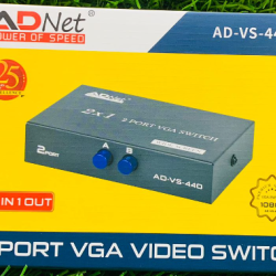 ADNet AD-VS-440 Display 2 Port 2 in 1 Out Press Button PC TV Monitor VGA Switch