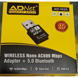 ADNet AD-1025 AC600 MBPS Wireless with 5.0 Bluetooth N Nano USB Adapter