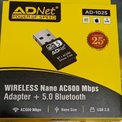ADNet AD-1025 AC600 MBPS Wireless with 5.0 Bluetooth N Nano USB Adapter