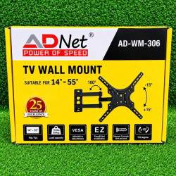Adnet AD-WM-306 Bracket 15″-55″ TV/Monitor djustable Swivel & Tilt Bracket Heavy Duty Movable Wall Mount