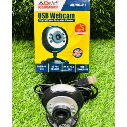 Adnet AD-WC-411 USB Webcam with Built-in Mic Video Calling Web Camera