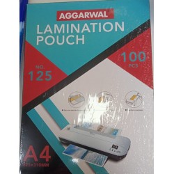 Aggarwal 125 Micron A4 Size (225mm * 310mm) 100 PCs Pack Lmination Pouch