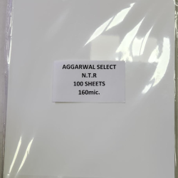 Aggarwal NTR Sheet Double Side A4 Size PVC Inkjet|Laser Pritner Gumming Paper School ID Card|I Card|Aadhar|DL|Ayush 100 PCs Pack Non Tearable Rubber Sheet