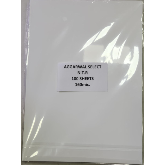 Aggarwal NTR Sheet Double Side A4 Size PVC Inkjet|Laser Pritner Gumming Paper School ID Card|I Card|Aadhar|DL|Ayush 100 PCs Pack Non Tearable Rubber Sheet