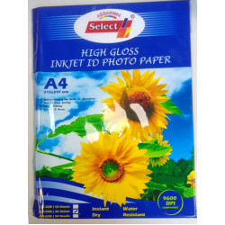 Aggarwal Select High Glossy Photo A4 Size 20 Sheet,135gsm Inkjet Printer Printing Photo Paper