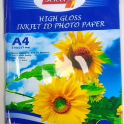 Aggarwal Select High Glossy Photo A4 Size 50 Sheet,135gsm Inkjet Printer Printing Photo Paper