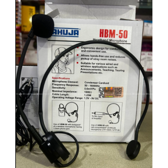 Ahuja HBM-50 Headband Series Over Ear Wired Microphone