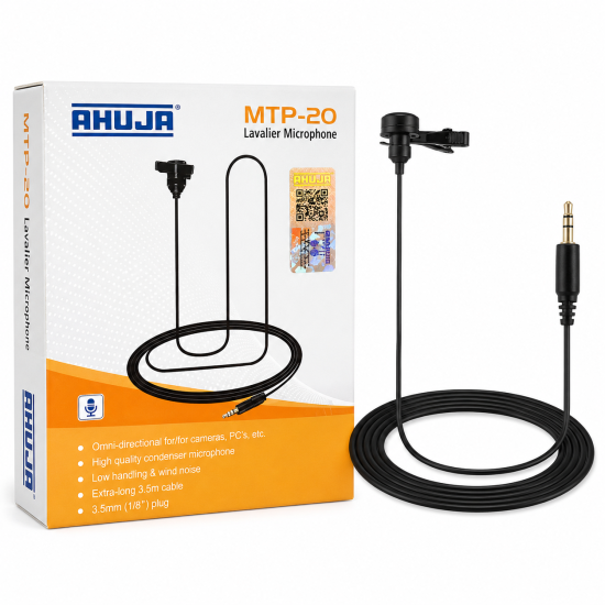Ahuja MTP-20 Lavalier Ahuja Tie-Clip Microphone Ahuja MTP-20 Lavalier Ahuja Tie-Clip Microphone
