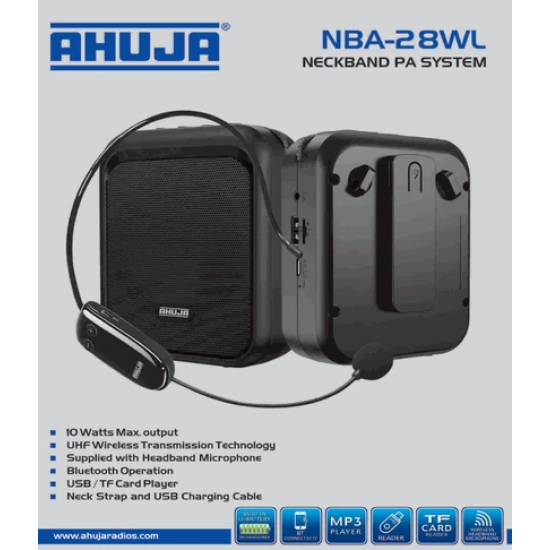 Ahuja NBA 28WL Bluetooth USB & Recording Microphone Wireless Neckband