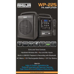 Ahuja WP-225 Portable PA System with Bluetooth Portable Speaker Ahuja WP-225 Portable PA System with Bluetooth Portable Speaker