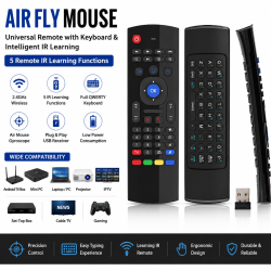 Air Fly Mouse Remote with Keyboard & IR Learning Universal Android TV Remote