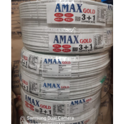 AMAX Gold Coaxial Pure Copper 90 Meter Box 3+1 Camera CCTV Cable