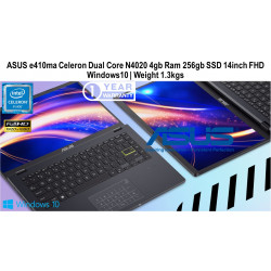 ASUS E410ma Celeron Dual Core 256GB SSD 4GB RAM 14 Inch Windows 10 Thin | Light Weight Laptop