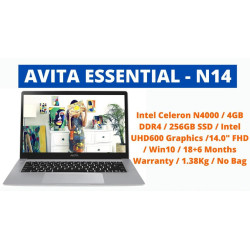 AVITA Essential 14 Celeron N4000 4GB 256GB SSD 14 inch W10H 2Year Grey Laptop